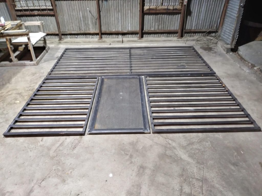 Custom gate with bars on floor, access control Austin, TX